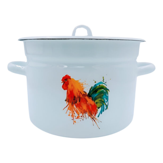 Garnek emaliowany Kogut 26 cm 9L z pokrywką